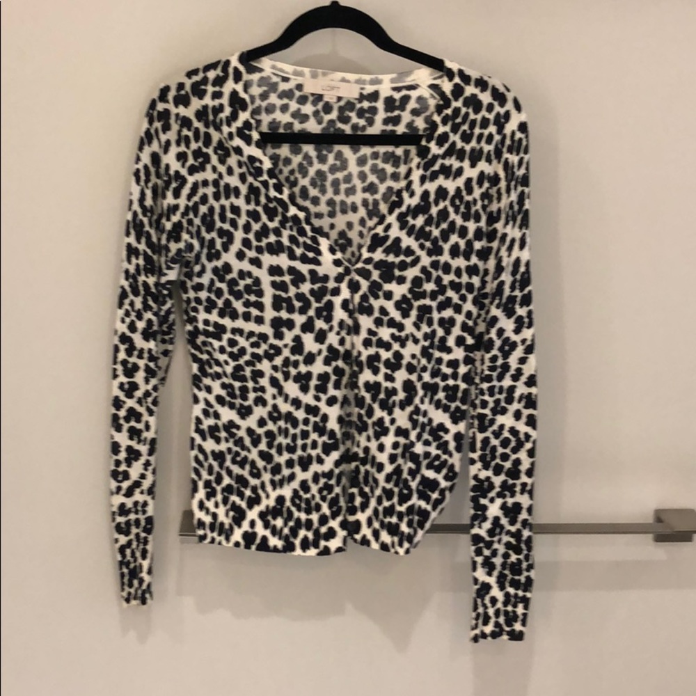 Leopard button down sweater